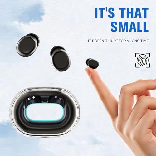 Invisible Mini Bluetooth Earbuds for Small Ears – Ultra-Discreet Wireless Headphones for Seamless Comfort at Work and Sleep – Advanced Pairing with Enhanced Device Compatibility – Ideal for Professionals Seeking Hidden Audio Solutions and All-Day Wear – Lightweight Low-Profile Design Perfect for Active Lifestyles
