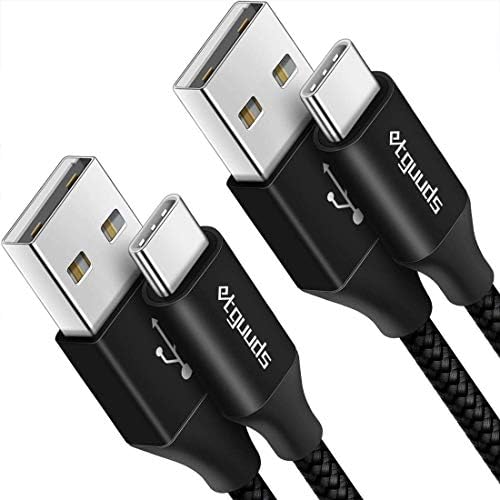 Experience Unmatched Flexibility with etguuds 15 ft USB C Cable [2-Pack] – Fast Charge, Durable Nylon Braided USB Type-C Charger for Enhanced Performance and Compatibility – Ideal for Home and Office Use in Stylish Blue
