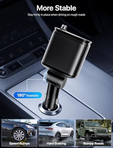Revolutionize Your Drive: 66 W Retractable Car Charger with Starlight Ambiance – Fast Charging USB-C Adapter for i Phone 16/15/14/13/12 & Pixel – Space-Saving Design for Effortless Charging & Enhanced Automotive Experience