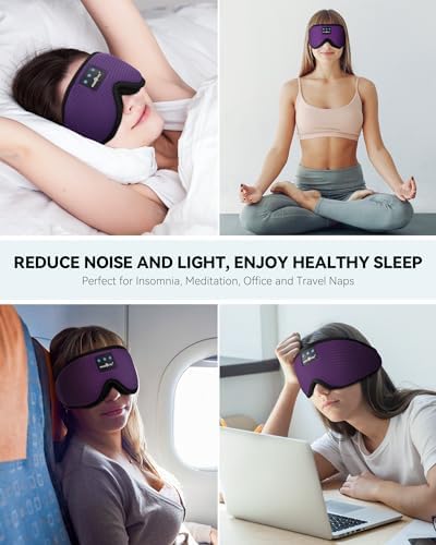 Ultimate Bluetooth Sleep Mask with High-Definition Sound: Perfect for Side Sleepers Seeking Unmatched Comfort and Entertainment – Experience Enhanced Connectivity, Crisp Audio, and Stylish Relaxation for Restful Nights and Mindful Moments – Ideal Gift for Music Lovers and Meditative Souls
