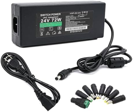 DIGISHUO 24 V 4 A High-Efficiency Power Supply Adapter – Premium AC to DC Transformer for LED Strip Lights and CCTV Cameras – Robust 96 W Switching Converter with Enhanced Safety Features and Global Compatibility