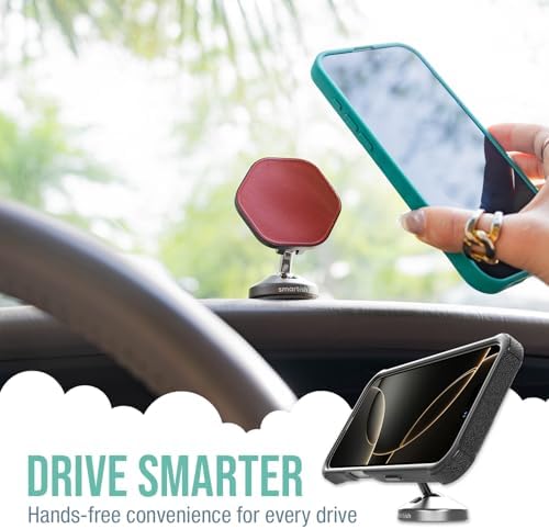 Elevate Your Driving Experience with the Smartish Mag Safe Car Mount – Mountaineer | Premium Magnetic Phone Holder for i Phone 16/15/14/13/12 | Extra Strength Adhesive for Secure Dashboard Mounting | Stylish Beige Design with 360-Degree Rotation for Optimal Viewing | Perfect Accessory for Seamless Connectivity and Navigation