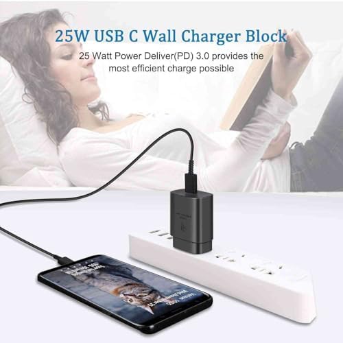 Power Up Your Samsung Galaxy Tab Active with a 25 W PD USB C Wall Charger – Fast Charging & 3 ft Type C Cable Included – Compact Design for Travel & Enhanced Compatibility with All USB C Devices – US Version with Warranty for Ultimate Safety