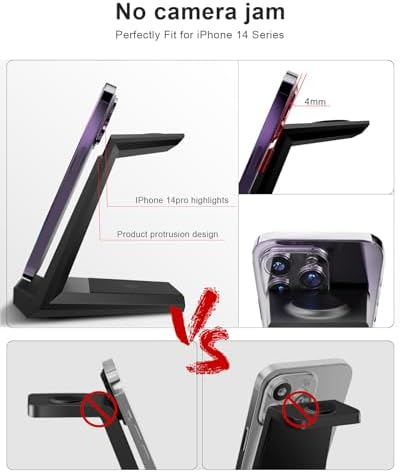 Revolutionize Your Charging Experience with the ADADPU 3-in-1 Wireless Charging Station for i Phone, Apple Watch, and Air Pods – Seamlessly Power Up Your i Phone 16 Pro Max, 15, 14, 13, 12, 11 Pro Max, XR, 8 Plus, and Watch Series 2-8 with Included 5 ft Cable and Adapter – Stylish, Space-Saving Design for Effortless Organization and Rapid Charging Efficiency