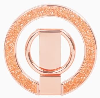 Glitter Silver Magnetic Phone Ring Stand – Ultra-Thin, 360-Degree Rotating Grip for i Phone 16/15/14/13/12 – Stylish Finger Loop Holder Enhancing Usability and Drop Protection