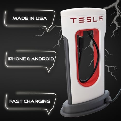 Tesla Supercharger-Inspired USB-C Phone Charger – Fast Charging Hub for Android & i Phone – Sleek, Portable Charging Station for Tesla Model Y Owners – Ideal for Home, Travel & Office Use – Enhanced Speed & Compatibility