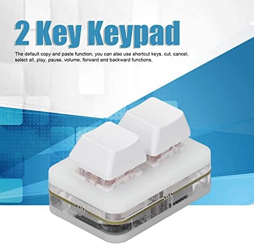 Yunseity One-Handed 2-Key Gaming Keypad – Programmable Mechanical Keyboard for Macro Commands & Rhythm Games – Compact USB Design with Red Axis Keys for Speed & Precision – Essential Accessory for Gamers – Sleek White Finish