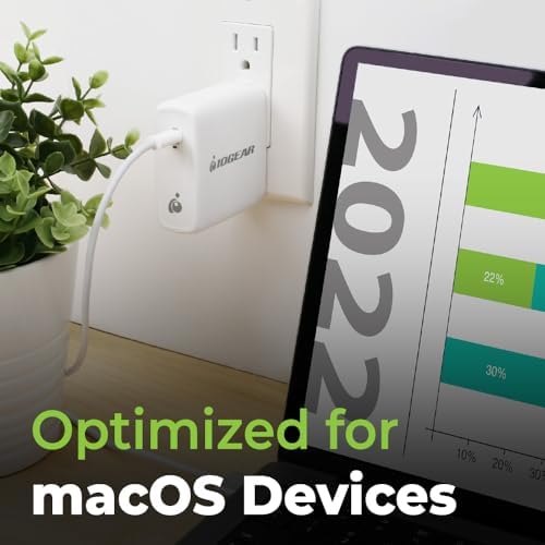 IOGEAR 100 W USB-C Ga N Wall Charger – Ultimate Compact Fast Charging Adapter with Foldable Plug for Efficient Travel – Ideal for Mac Book Pro, i Phone 15 Pro Max, Galaxy S24 Ultra, and Steam Deck – Enhanced Compatibility and Safety Features