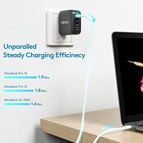 MINIX NEO P3 100 W Ga N Turbo Wall Charger – High-Speed 4-Port Charging Hub with 3 USB-C Ports (Max 100 W/20 W) & 1 USB-A Port (Max 18 W) – Ultimate Compatibility for Mac Book Pro, i Phone 14, i Pad Pro, Galaxy S9 & More – Compact Design for Travel & Daily Use – Fast Charge Multiple Devices Safely & Efficiently