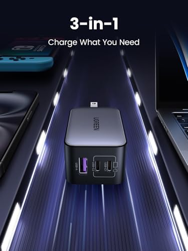 UGREEN 65 W Ga N USB-C Charger Block – Genshin Impact Limited Edition | Triple-Port Fast Charging Adapter for Mac Book Pro, Dell XPS, i Phone 15/16, i Pad Pro, Galaxy S25 | Compact Power Hub for Gamers and Professionals