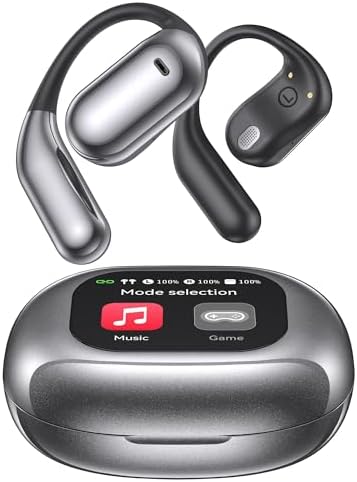 EUQQ Ultra Open-Ear Bone Conduction Bluetooth Earbuds – Lightweight Sports Headphones for Optimal Safety and Comfort – Ergonomic Design with Long-Lasting Battery Life – Perfect for Running, Fitness, and Active Lifestyles in Sleek Charcoal Color
