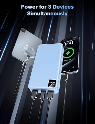 Massive 56,800 m Ah Portable Power Bank with 22.5 W Fast Charging – Triple Device Charging Capability, USB-C Compatibility & LED Battery Level Indicator – Essential Travel Companion for i Phone 16/15/14/13, Samsung Galaxy, and i Pad Users – Experience Uninterrupted Mobile Power Anytime, Anywhere