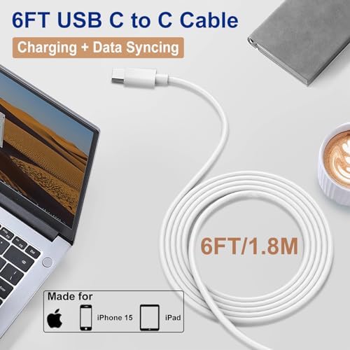 Swift Charge 20 W USB-C Charger for i Phone 15 & i Pad – 6 FT Cable Included – Rapid Power Solution for i Phone 16 Pro Max, i Pad Pro, Mini & Air – Lightweight, Durable, and Versatile Charging Block for All Your Devices – Say Goodbye to Long Wait Times with Enhanced Compatibility and Safety Features