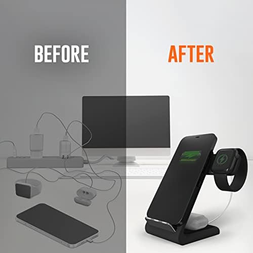 Effortlessly Charge All Your Devices with the STM Charge Tree Swing 3-in-1 Qi-Certified Wireless Charging Station – Fast 15 W Multi-Device Power Hub for i Phone, Samsung, Android, Air Pods & Apple Watch – Sleek Black Design Perfect for Home or Office Use – Streamline Your Charging Routine and Eliminate Clutter while Enjoying Safe, Reliable Power for All Your Essentials.