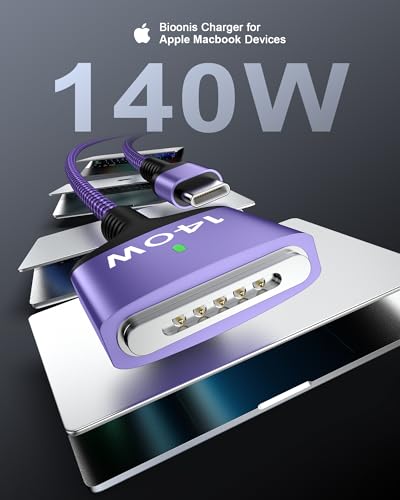 140 W Magnetic USB-C to Mag Safe 3 Charger for Mac Book Pro & Air – 6 Feet Long Fast Charging Cable for Enhanced Performance and Compatibility – Ideal for 16/14 Inch Mac Book Pro and 15/13 Inch Mac Book Air – Durable, Reliable Power Solution for On-the-Go Users