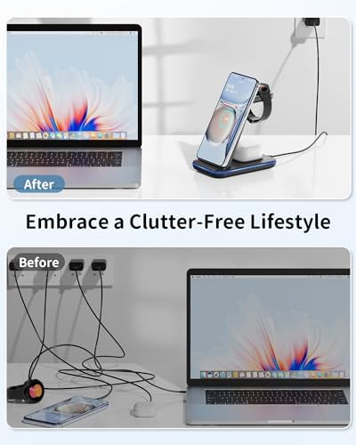 Revolutionize Your Charging Routine with the Joy Geek 3-in-1 Wireless Charger Station for Samsung Devices – Fast Charging Dock for Galaxy Watch7 Pro/4/3/Active2/1, S24/S23 Ultra/S22/S21/S20/Note 20, Z Fold & Flip, and Buds 3 Pro – Enhanced Compatibility, Sleek Design, and Built-in Safety Features for Efficient Power Management