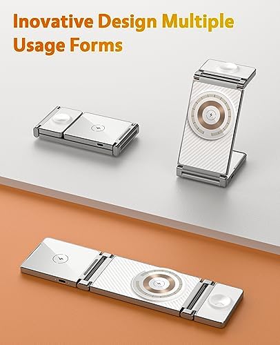 Revolutionize Your Charging Routine with the Ultimate 3-in-1 Mag-Safe Travel Dock: Lightning-Fast Wireless Charger for i Phone 15/14/13/12, Apple Watch & Air Pods – Compact, Magnetic Power Hub for Effortless On-the-Go Connectivity