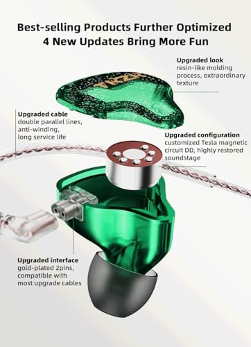 Experience Unmatched Audio Fidelity with Keephifi KZ ZVX In-Ear Monitor Earphones – 10 mm Dual Cavity Dynamic Driver, Premium Metal Shell, Detachable 2-Pin Silver-Plated Cable, and Integrated Mic for Audiophiles and Musicians – Superior Sound Quality and Comfortable Fit for All-Day Listening