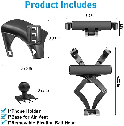 Toyota Tundra & 2 nd Gen Sequoia Magnetic Phone Holder for Air Vent (2007-2013) – Anti-Shake 360° Rotation Dashboard Stand – Premium Black Automotive Accessory for Safe Hands-Free Navigation and Streaming
