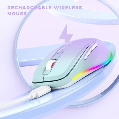 PEIOUS Rechargeable Wireless Mouse with LED – Innovative Jiggler Technology to Keep Your Computer Awake – Sleek Black Design for Optimal Comfort and Productivity