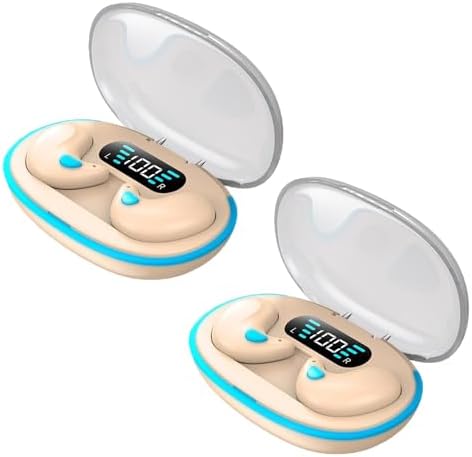 Innovative Bone Conduction Sleep Bluetooth Earbuds – Wireless Noise Cancelling Headphones with Ergonomic Comfort and LED Charging Case – Advanced Bluetooth 5.3 for Enhanced Connectivity, Safe Listening, and Ultimate Relaxation – Ideal for Fitness Lovers and Leisure Seekers
