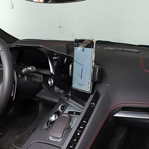 Sekhyna C8 Corvette Car Phone Holder Mount – Premium ABS Navigation Screen Side Frame Accessory for 2020-2023 Models – Universal Smartphone Compatibility and Effortless Installation – Elevate Driving Safety and Convenience