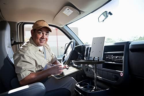 Transform Your Drive with the CTA Adjustable Vehicle Cup Holder Mount – VESA-Compatible Magnetic Tablet Holder with Splash-Proof Enclosure and Integrated Tray for 70 mm to 100 mm Cup Holders – Ultimate Convenience and Safety for On-the-Go Entertainment and Navigation