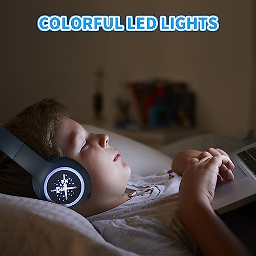 Charming Cat Ear Kids Bluetooth Headphones – Stylish Wireless On-Ear Design with Volume Limiter & LED Lights for Safe Listening – Compatible with Amazon Fire Tablets, Laptops, and More (Vibrant Pink) – Ideal for Toddlers and Young Music Lovers!