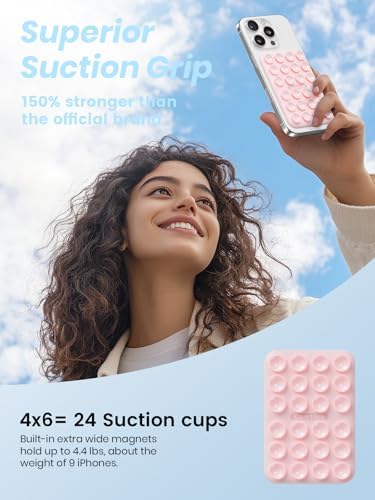 Klearlook Magnetic Suction Phone Mount Set – 4 Stylish Colors for Mag Safe Cases, Hands-Free Selfie Grip for Tik Tok & Content Creators, Lightweight & Portable, Secure Magnetic Attachment for Effortless Video Recording and Photography