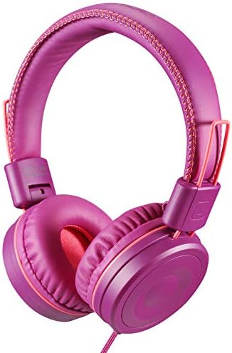 Vibrant Adjustable Purple M1 Kids Headphones – Lightweight Foldable On-Ear Stereo Headset with Tangle-Free 3.5 mm Jack for Engaging Audio Adventures – Perfect for Music, Movies, and Learning Activities – Durable Design for Young Listeners