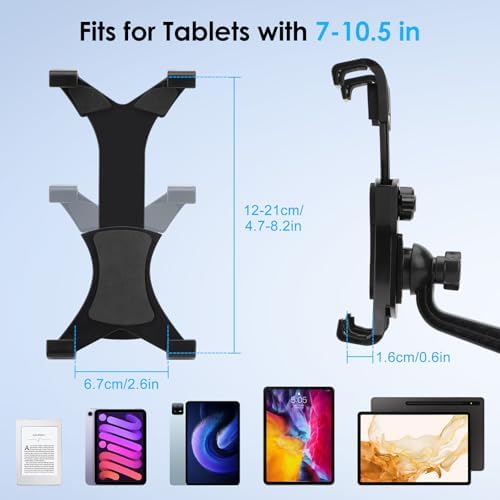 Linkstyle 360-Degree Rotation Car Tablet Holder – Universal Suction Cup Mount for 7-10.5 Inch Tablets – Perfect for Navigation, Entertainment, and Hands-Free Driving – Secure and Adjustable Dashboard Accessory for Ultimate Convenience