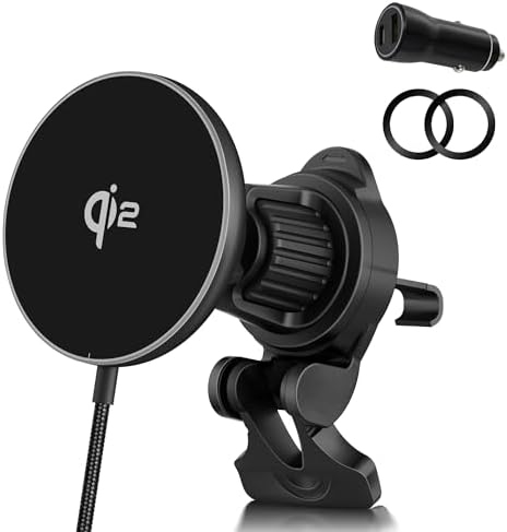 Orzero 15 W Qi2 Certified Wireless Car Charger – Magnetic Vent Mount for Samsung Galaxy S25 & i Phone 16/15/14/13/12 – Fast PD Charging with Secure Magnetic Hold – Sleek Black Design for Ultimate Compatibility and Performance