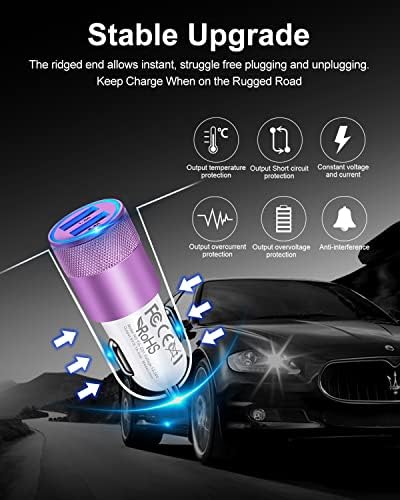 Rapid Charge Dual USB Car Charger Set – 2-Pack, 3.4 A High-Speed Adapter for i Phone 15/14/13/12/11 Pro Max & Samsung Galaxy S23/S22/S21 – Compact Design with Enhanced Safety and Compatibility for Effortless On-the-Go Power Solutions