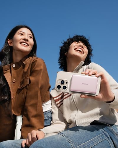 Baseus Picogo 5000 m Ah Ultra-Slim Magnetic Power Bank – Card-Sized Wireless Fast Charger for i Phone 16/15/14/13/12, Lightweight Alloy Battery Pack with USB-C Braided Cable for Effortless On-the-Go Charging