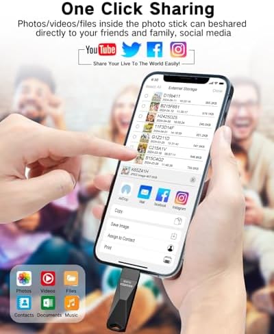 512 GB Photo Stick USB Drive – Ultimate Memory Expansion for i Phone, i Pad, Android, and PC – Fast Data Transfer & Plug-and-Play Convenience – Sleek Black External Storage Solution for Effortless File Management