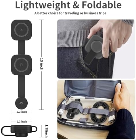 Ultimate 4-in-1 Foldable Wireless Charging Station: Fast Charger for i Phone 11-16, Apple Watch, Air Pods & Galaxy S9-S23 – Portable, Space-Saving Dock with Adapter in Sleek Black for Enhanced Compatibility and Quick Power-Up Solutions