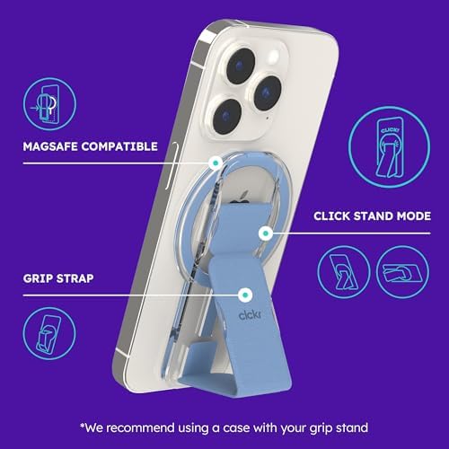 Elevate Your Mobile Experience with the CLCKR Mag Safe 3-in-1 Phone Grip – Lilac – Innovative Grip, Kickstand & Finger Loop Technology for i Phone 16/15/14/13/12, Galaxy S25/S24/S23/S22, and Pixel Devices – Stylish & Durable Accessory for Effortless Compatibility – Ultimate Convenience & Hands-Free Usability for Everyday Adventures – Enhance Your Smartphone’s Functionality Today!
