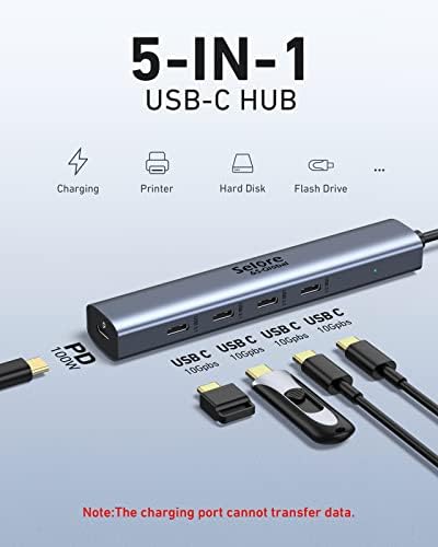 Revolutionize Your Workspace with the 10 Gbps USB-C Hub – 5-Port Multiport Adapter for Mac Book Pro/Air M2/M1, i Pad, Dell, HP & Samsung – Unmatched Speed & 100 W Power Delivery for Ultimate Productivity and Seamless Connectivity