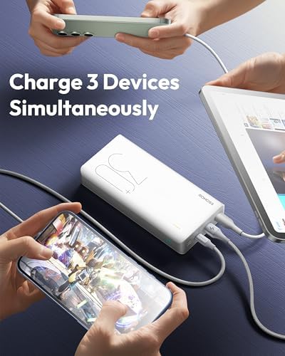 ROMOSS 30000 m Ah High-Capacity Power Bank with 22.5 W Fast Charging – Versatile Portable Charger for Multi-Device Compatibility including i Phone, i Pad Pro, Samsung – Triple Output & Input Design for Effortless Power Management on the Go