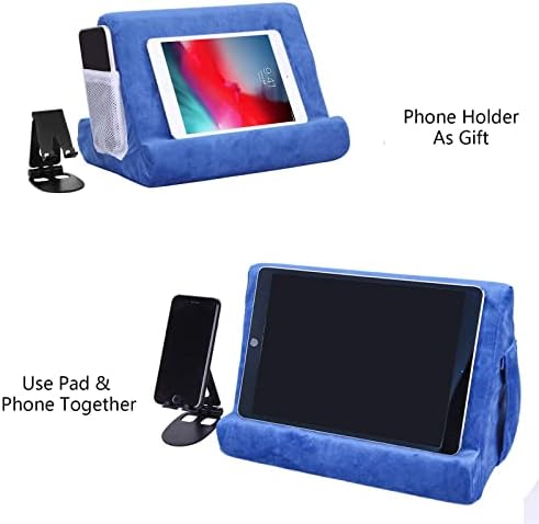 Ultimate Comfort Multi-Angle Tablet Holder and Phone Stand Set – Lightweight and Sturdy Design with Storage Pocket – Ergonomic Cushion for Enhanced Stability and Versatile Use – Modern Black and Light Green Aesthetic for Stylish Workspaces and On-the-Go Convenience