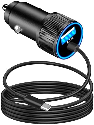 Rombica 105 W MFi Certified Dual USB-C & USB-A Fast Car Charger for i Phone 16 Pro Max – Ultimate Portable Power Solution with 6 FT Coiled Type-C Cable for Rapid Charging on the Go, Perfect for Road Trips and Daily Commuting