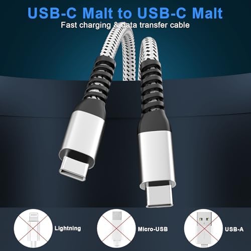 10 Ft USB-C to USB-C Cable 3 Pack – Lightning-Fast Charging for i Phone 15/16, Mac Book & Samsung Galaxy – Extra Long, High-Performance Power Delivery – Durable Design for Ultimate Versatility and Convenience