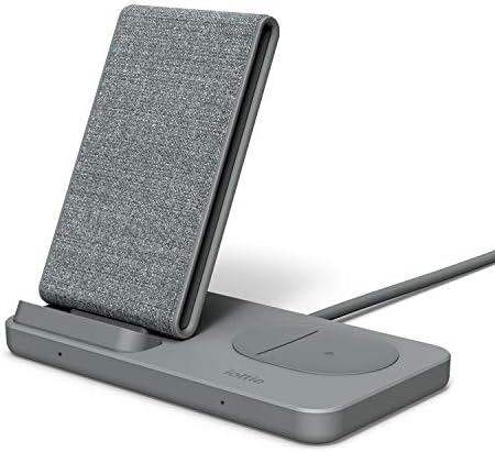 Upgrade Your Charging Game with the i Ottie i ON Wireless Duo Charger – Google-Certified Dual Power Hub Featuring 10 W Smartphone Stand & 5 W Accessory Pad for Effortless Qi Charging of Pixel Devices, Stylish Dark Grey Finish Enhances Any Space – Complete with Power Cable & Adapter for Instant Setup and Optimal Performance