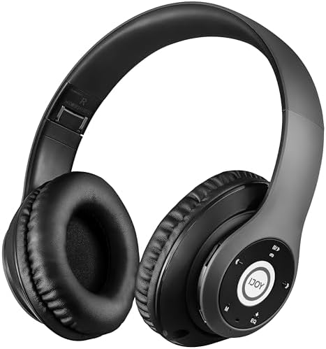 Revolutionize Your Listening Experience with i Joy Wireless Over-Ear Bluetooth Headphones – Foldable Design, Built-in Microphone, FM Radio & Micro SD Slot for Ultimate Versatility in Striking Orange – Exceptional Sound Quality for Music Lovers and Gamers of All Ages