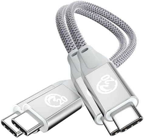 High-Speed 20 FT USB C to USB C Cable 100 W Power Delivery – 4 K Video Support & Durable Braided Design – Ideal for Mac Book Pro, i Pad, i Phone 16 Pro, Galaxy S25, Dell & LG – 2-Pack for Enhanced Flexibility and Connectivity