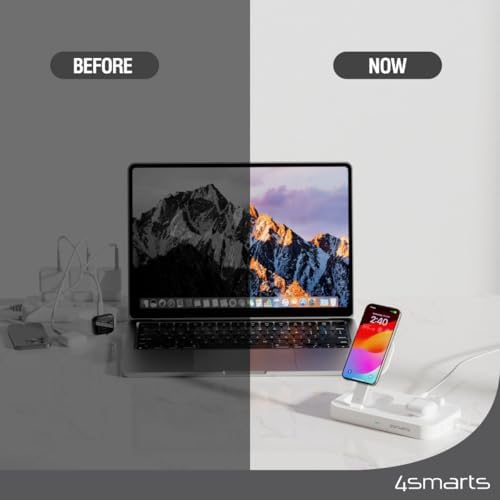 Revolutionize Your Charging Setup with the Qi2 Wireless Charging Station Trident – 15 W Fast Charger for Smartphones, Air Pods, and Apple Watch – Qi2 Certified, Dual USB-C Ports for Smartwatch, Whisper-Quiet Operation, Adjustable LED Indicator, Sleek White Design for Modern Aesthetics – Ultimate Device Compatibility and Speed in One Compact Solution