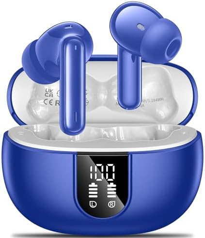 Elevate Your Audio Experience with Aoslen Wireless Earbuds – 2024 Hi-Fi Stereo Headphones Featuring 4 ENC Noise-Canceling Microphones, 42-Hour Playtime & Bluetooth 5.3 Connectivity – Perfect for Android & i OS Users, Sleek Design with LED Power Display for Ultimate Convenience