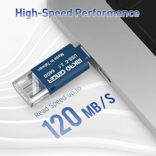 Ultra-Fast INLAND 64 GB Type-C & USB 3.0 Dual Interface Flash Drive – Perfect for Seamless Data Transfer & Portable Storage, 2-Pack Mini Memory Sticks for Effortless File Management