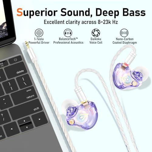 Unleash Exceptional Sound Quality with Vibes 202 MC USB-C Wired Earbuds: Premium Hi-Fi Audio, Advanced Noise Isolation, Ergonomic Comfort for i Phone 15/16 – Built-In Microphone for Effortless Communication & Durable Silver-Plated Cable – Includes Portable Case for On-the-Go Convenience