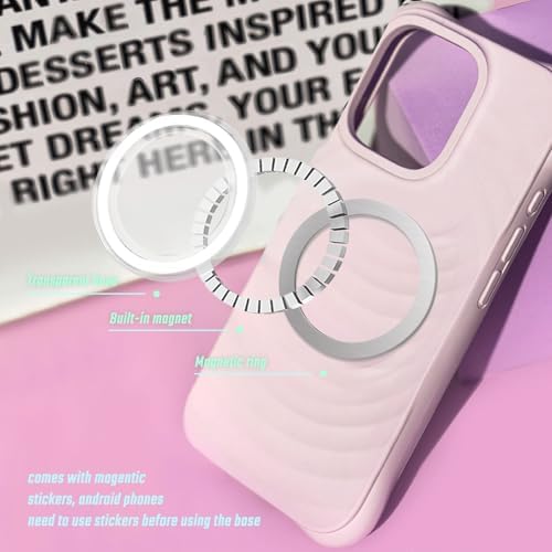 Mag Safe-Compatible Pink and Transparent Collapsible Phone Grip Stand – Stylish Mobile Holder for Hands-Free Use with Smartphones and Tablets – Secure, Lightweight, and Portable Accessory for Enhanced Viewing Experience